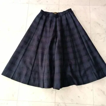 Leilian 레리안 체크 무늬 플레어 와이드 팬츠 9