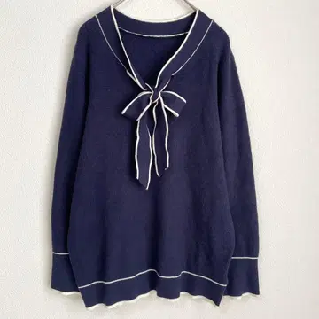 벨루나 [3L] 보타이 니트 네이비 하이 게이지 리본 킬레카와