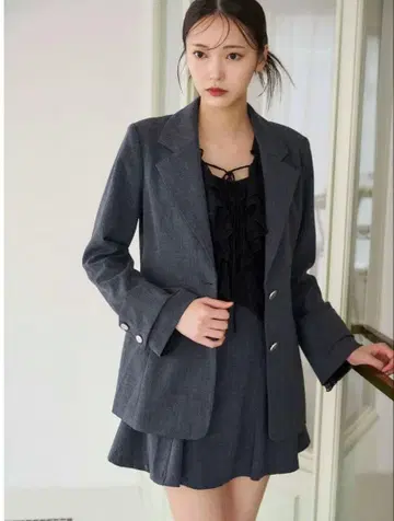 MERCURYDUO 핏앤플레어 자켓 다크 그레이