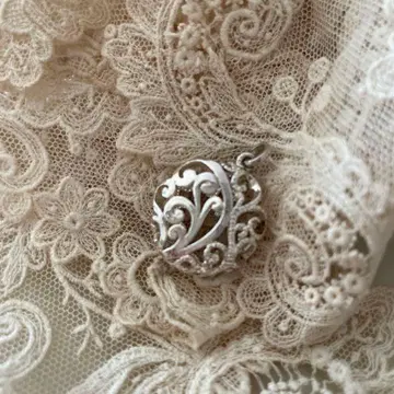 프랑스 앤티크 실버 플레이트 펜던트 탑 참 메달