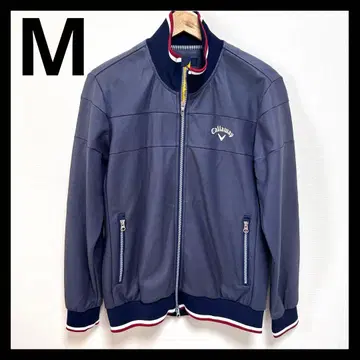 Callaway 골프 네이비 집업 자켓 가죽풍 M 방한