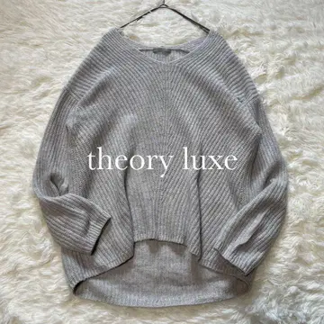 theory luxe 캐시미어 100% 하찌 편직 V넥 니트 38