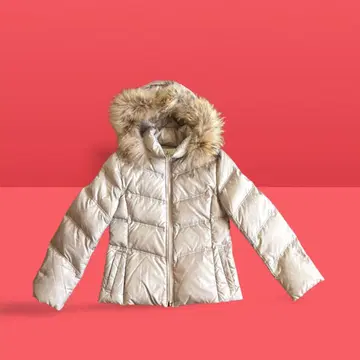 온워드 쿠미쿄쿠 다운 자켓 S3 겨울 아우터 베이지 후드 퍼 포함