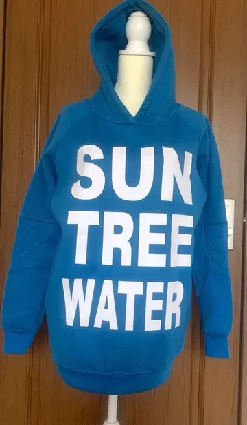 속기모 남녀 공용 후드티 블루