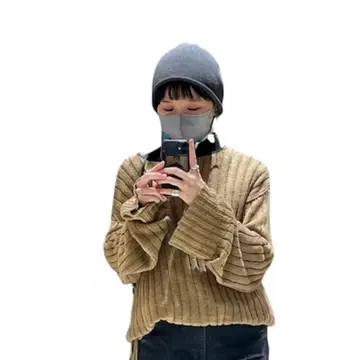 차콜 그레이 비니 니트 모자