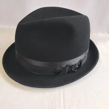 CA4LA 중절모 모자 리본 울 블랙 M 사이즈