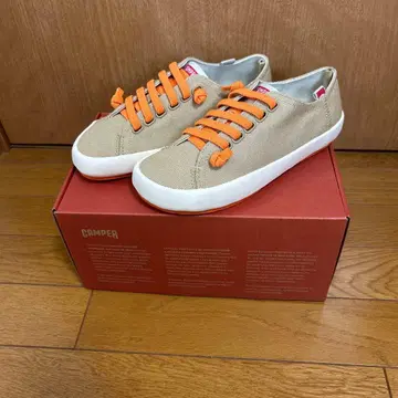 캠퍼 CAMPER 스니커즈 베이지 오렌지 미사용 새상품 35