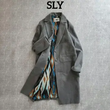 슬라이 롱 기장 체스터 코트 두꺼운 원단 플리스 소재 그레이 M