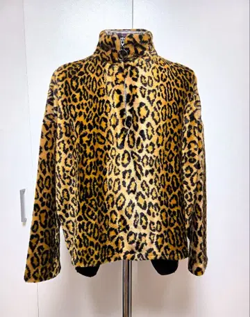 빈티지 애니멀 인조 모피 자켓 레오파드 무늬 보아 자켓