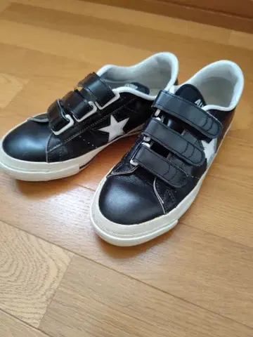 컨버스 원스타J V-3 블랙 x 화이트 가죽 US5 일본제