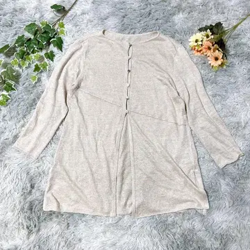 GIANNI GIUDICE 36 린넨 100% A라인 노카라 가디건