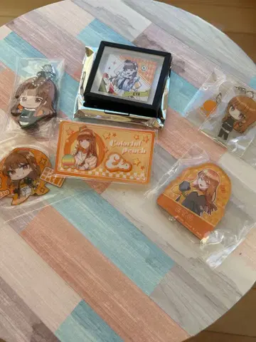 컬러풀 피치 에토 아크릴 키링 6개 세트