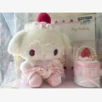 산리오 딸기 휘핑 케이크 봉제 인형 & 액세서리 세트 마이멜로디