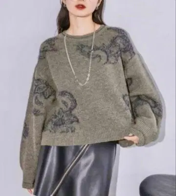 미사용 새상품 JEANASIS 지나시스 라메 기모 풀오버 그레이