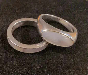 문스톤 실버 반지 2개 세트