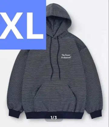 BORDER HOODIE SWEAT (NAVY) XL 사이즈