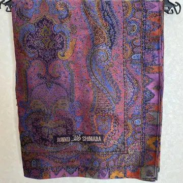 준코 시마다 대형 스톨 실크 100%