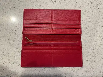 [ 새상품급 ] 가죽 빨간색 장지갑