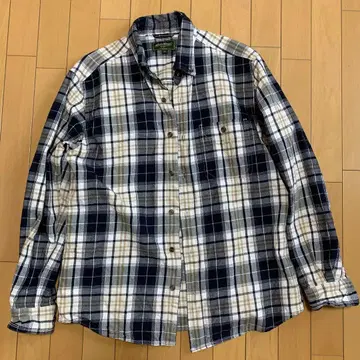 플란넬 셔츠 네이비 화이트 체크