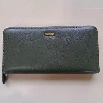 다크 그린 장지갑 합성 피혁