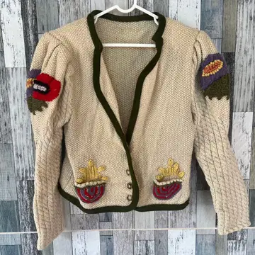 빈티지 퍼프 슬리브 가디건 티롤리안 가디건