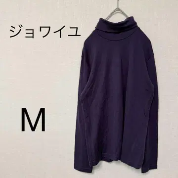 조와이유 긴팔 상의 [ M ] 터틀넥 얇은 소재 보라색 스트레치 티셔츠