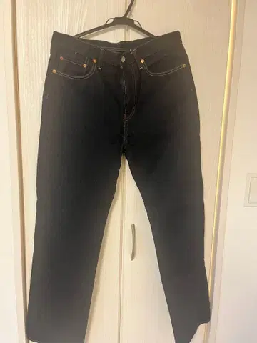 블랙 스트레이트 청바지