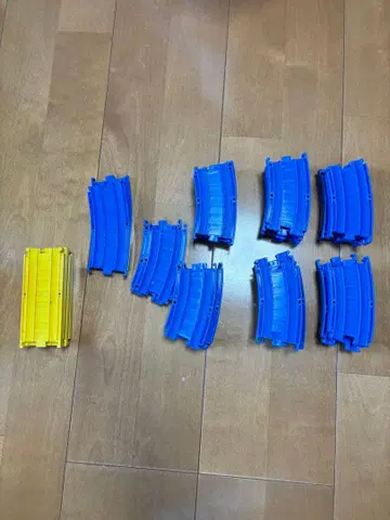 프라레일 파란색 곡선 레일과 옐로우 컬러 직선 레일 세트