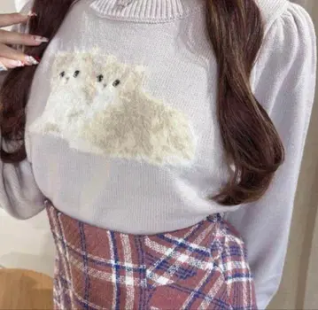 evelyn 아이스 그레이 고양이 니트