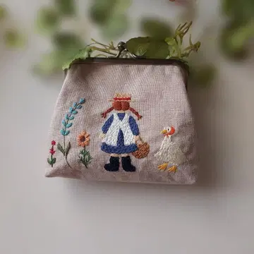 가마구치 파우치 손자수 쇼핑