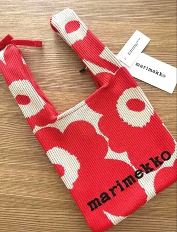 [택 포함 미사용] 마리메꼬 니트 미니 토트백