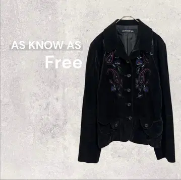 아즈노아즈 테일러드 자켓 자수 벨로아 벨벳 일본제 면