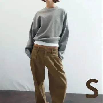 [ ZARA ] 무지 니트 스웨트 셔츠 S 그레이