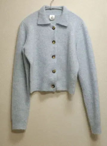 roku 니트 가디건 색스 블루