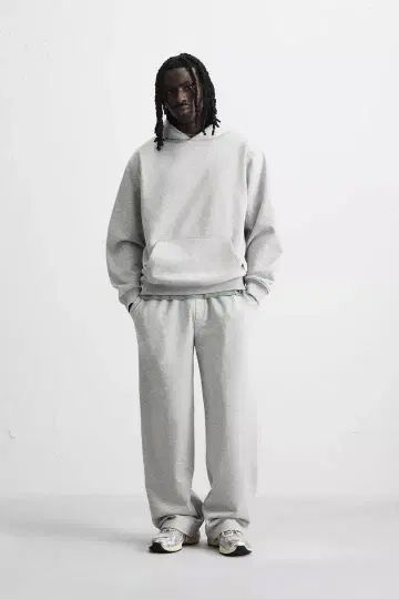 ZARA 와이드 레그 조거 팬츠 그레이 XL 스웨트 팬츠