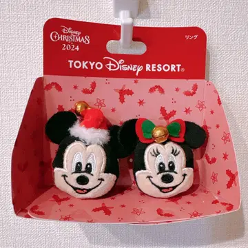 [ 새상품 ] 디즈니랜드 크리스마스 산타 반지 미키 미니