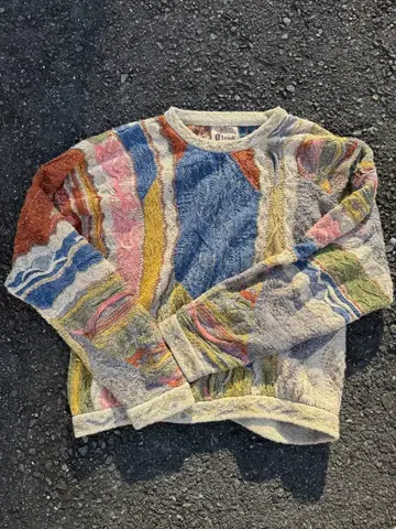 쿠지 멀티 컬러 니트 스웨터 COOGI