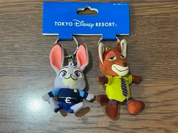 디즈니 리조트 주토피아 봉제 인형 키체인 페어