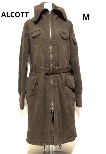 ALCOTT 알코트 모즈 코트 밀리터리 코트 롱 벨트 포함 M