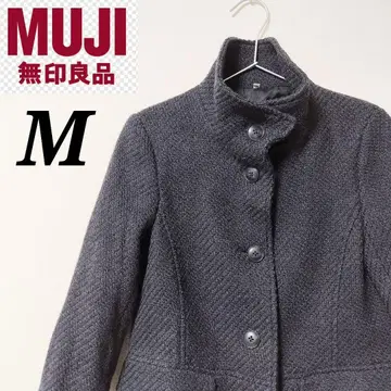 무인양품 울 스탠드 칼라 코트 M 그레이 울 코트