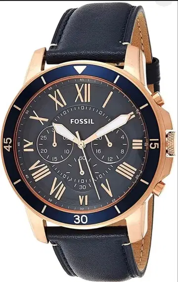 FOSSIL 크로노그래프 시계 네이비/골드
