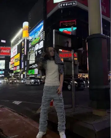 파격 얀그 파트라 착용 GUAPI 블랙 스택 데님 34인치