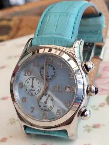 GSXni produce 크로노그래프 손목시계 스카이블루