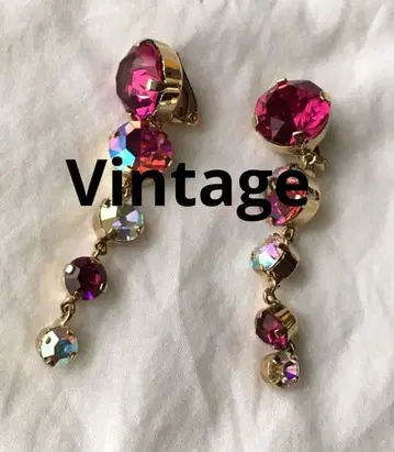 빈티지 오로라 컬러 골드 귀찌 스윙