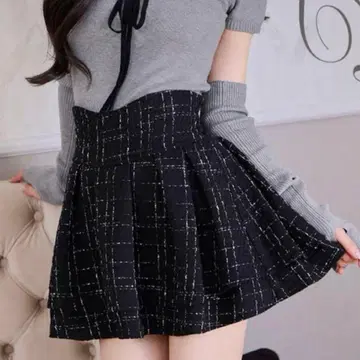 [정품] 미셸 마카롱 슬림 레그 스커트 트위드 M