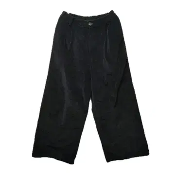 벨로아 블랙 와이드 팬츠 백 포켓 부착