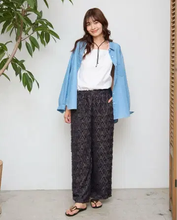 골든 베어 자카드 스트레이트 팬츠 LL