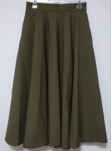 올리브 플레어 롱 스커트 허리밴딩