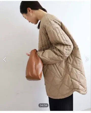 새상품 퀼팅 자켓 오버 사이즈 M 베이지