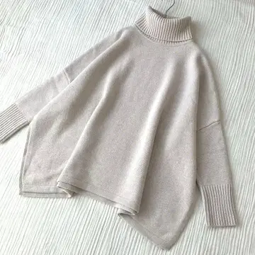 23구 마이스탠다드 울 캐시미어 터틀넥 슬릿 와이드 니트 38